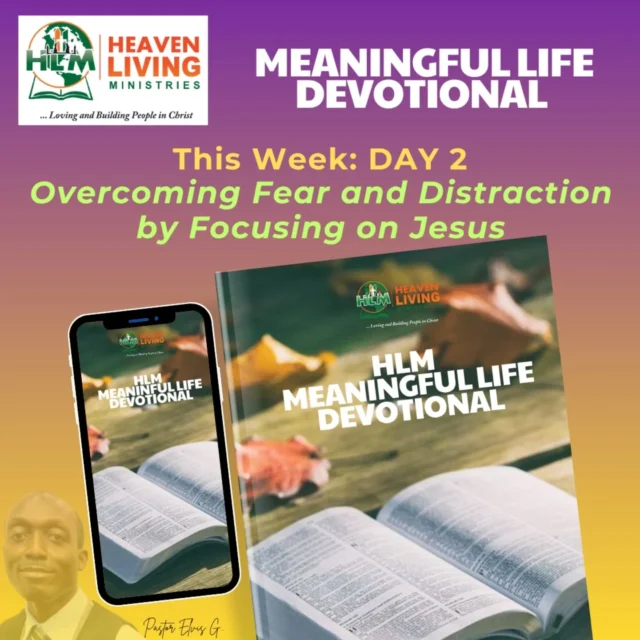 HLM MEANINGFUL LIFE DEVOTIONAL

Day 2: *Overcoming Fear and Distraction by Focusing on Jesus*

Fear and distraction are powerful forces that can cause you to sink in the storms of life, but when you fix your eyes on Jesus, the author and finisher of your faith, you find the strength to rise above what threatens to overwhelm you. Peter walked on water as long as his focus remained on Jesus, but the moment he looked at the wind and waves, fear took over and he began to sink. The key to overcoming fear is not the absence of trouble, but the presence of Christ and a steadfast focus on Him, regardless of the circumstances.

Hebrews 12:2 (NKJV). *Looking unto Jesus, the author and finisher of our faith, who for the joy that was set before Him endured the cross, despising the shame, and has sat down at the right hand of the throne of God.*

*Reflection:*
When fear or distractions arise today, what practical step can you take to shift your focus back to Jesus and His promises?

*JESUS CHRIST Is LORD. God Wants You Well*
#HeavenLiving #InCHRIST #PastorElvisG #YearOfDivineSettlement #DailyDevotional