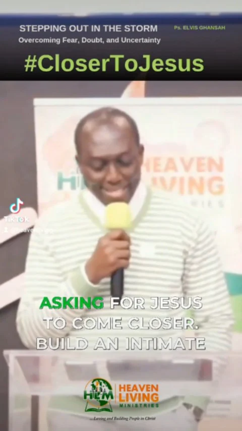 #CloserToJesus
Stop asking for the storm to go away and start asking for Jesus to come closer. Build an intimate relationship with the Lord. That is what you need. If you have a stronger bond with Him, if you build an intimate relationship with Him, no situation will overwhelm you.
#HeavenLiving #OvercomeObstacles #InChrist #PastorElvisGhansah